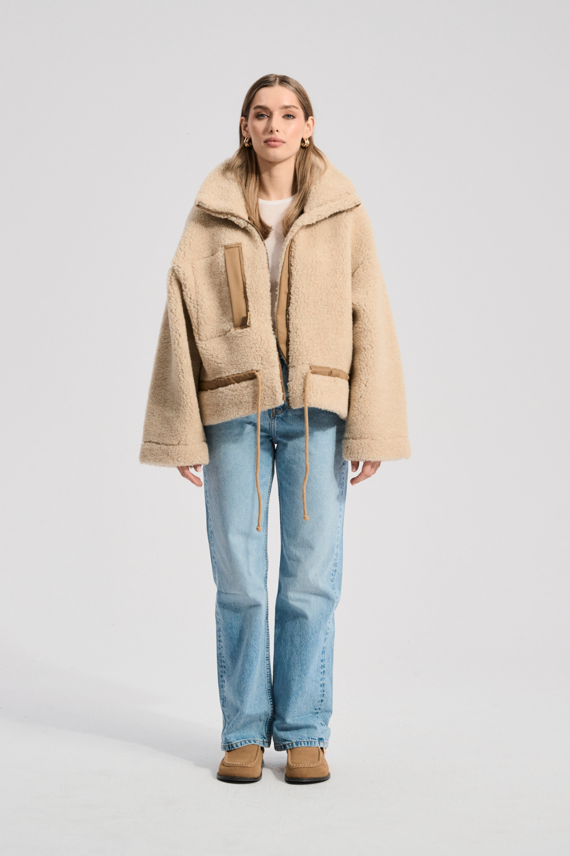 POLAR WEŁNIANY NATTA PIASKOWY BRĄZ