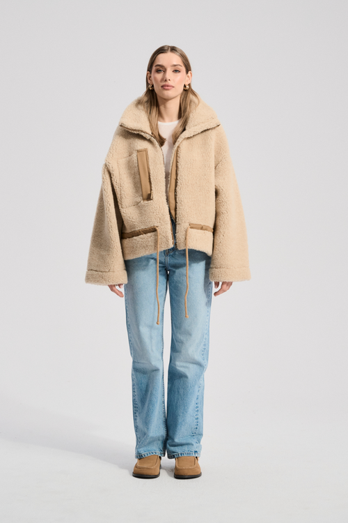 POLAR WEŁNIANY NATTA PIASKOWY BRĄZ