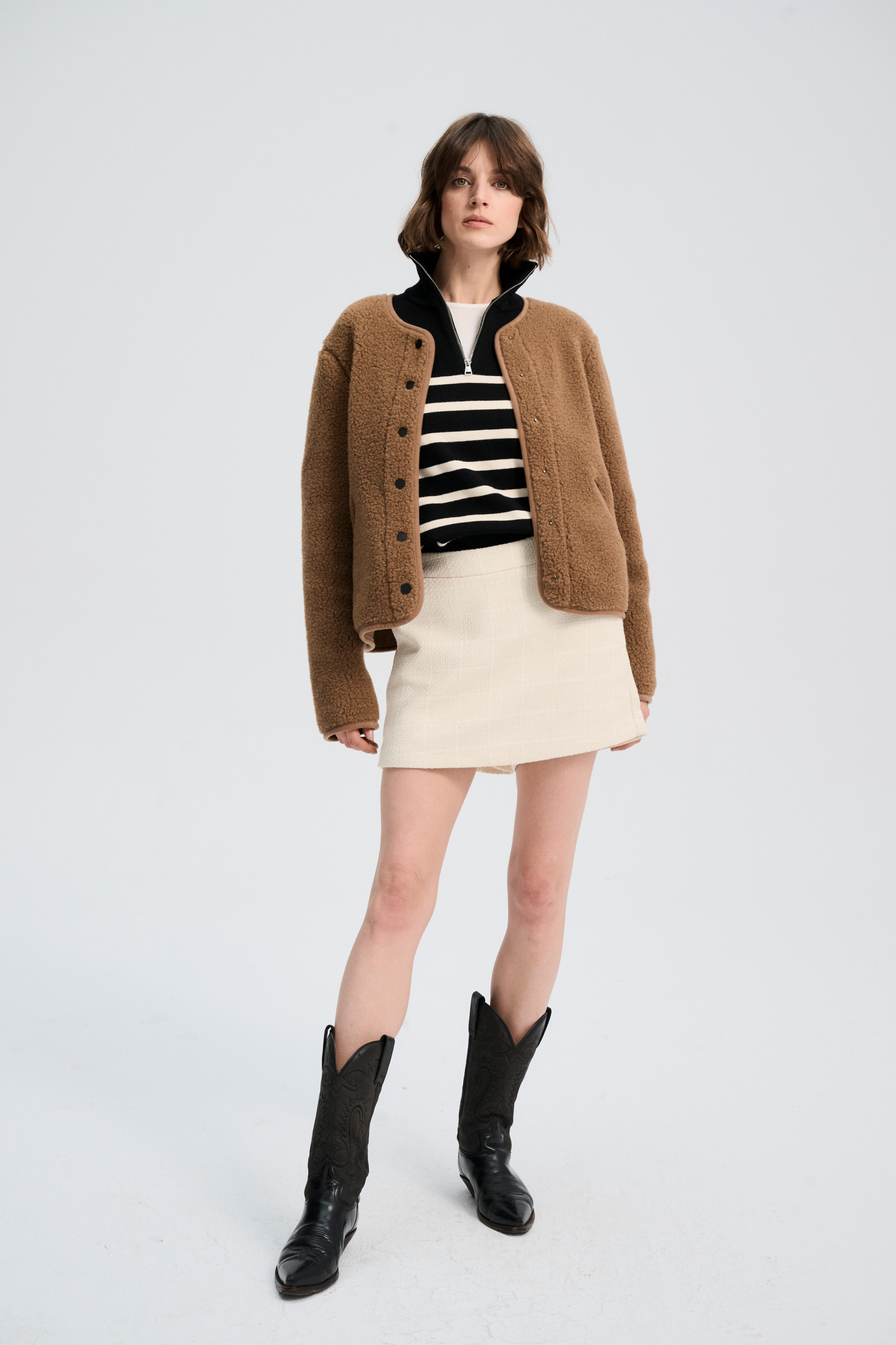 BLUZA WEŁNIANA TYBS BRĄZOWY MIŚ