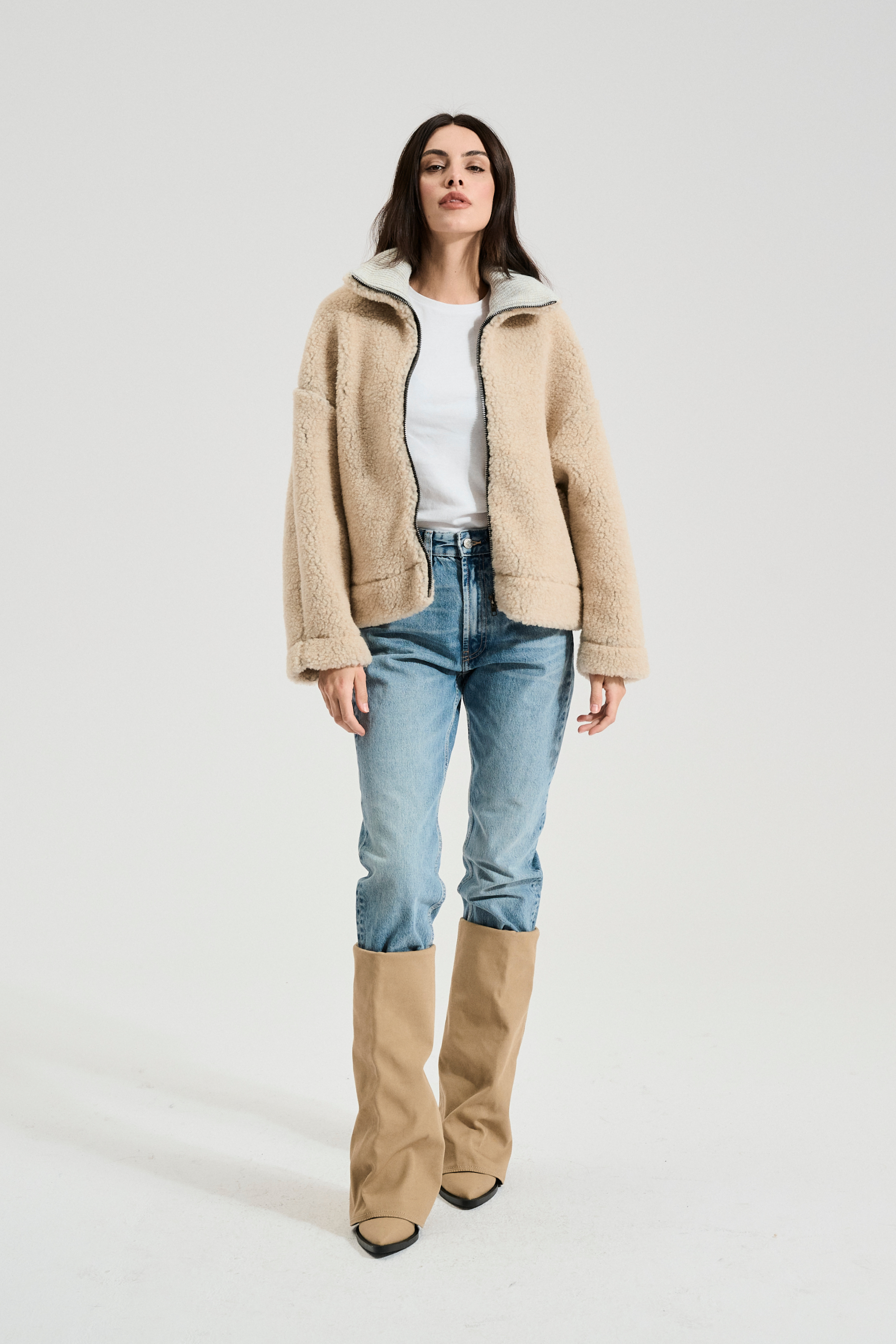 BLUZA WEŁNIANA NISEKO PIASKOWY BRĄZ