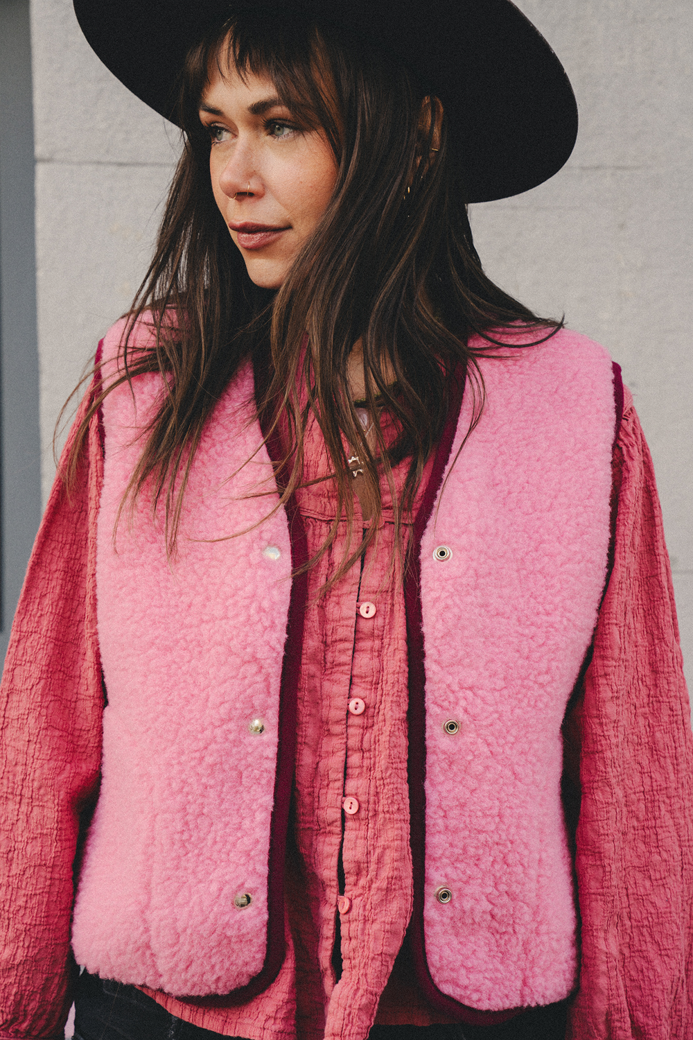 KAMIZELKA MERINO SUR VS BUBBLE GUM/ BEET