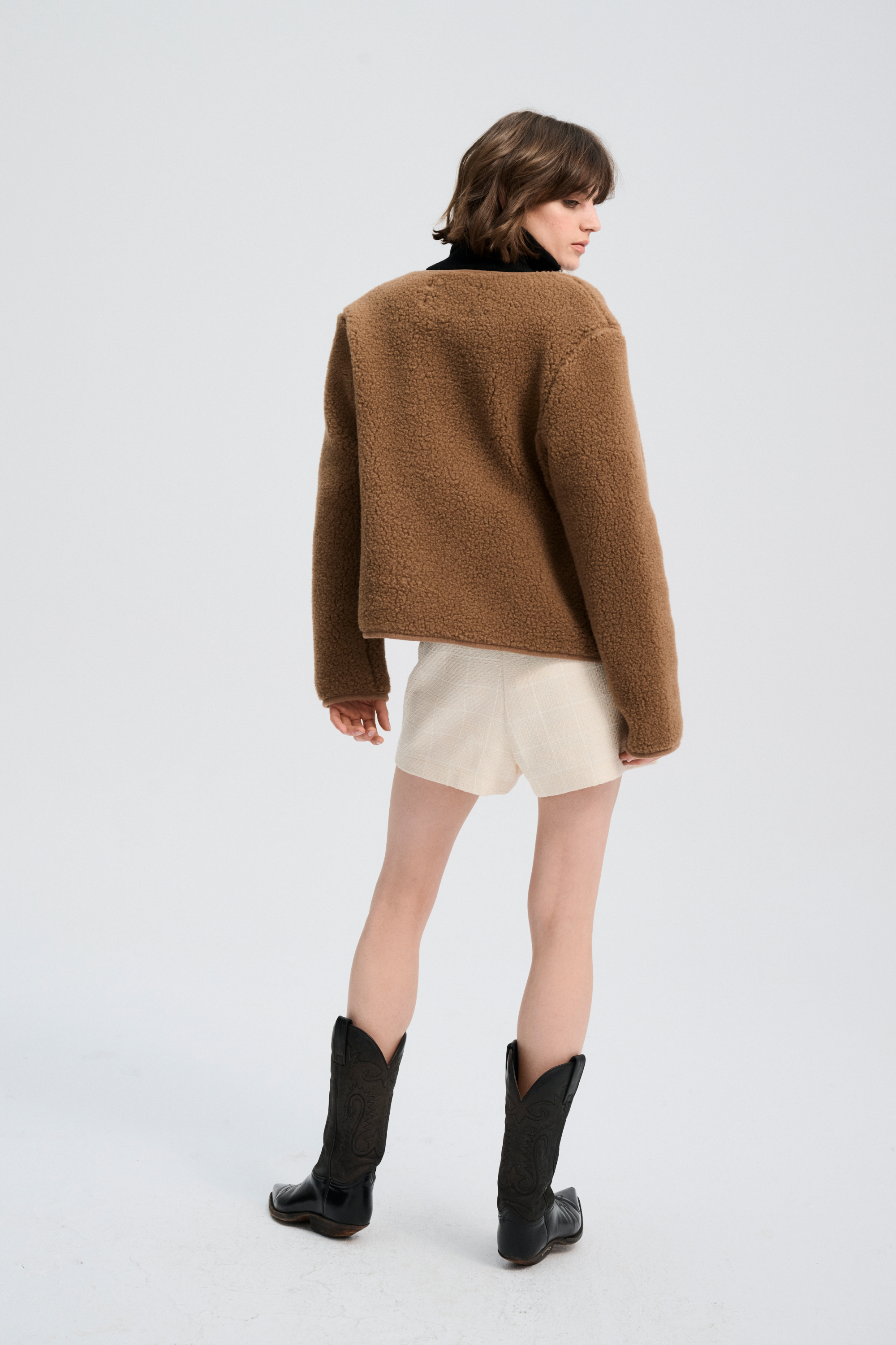BLUZA WEŁNIANA TYBS BRĄZOWY MIŚ