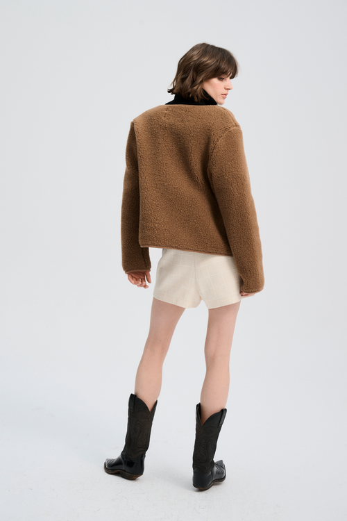 BLUZA WEŁNIANA TYBS BRĄZOWY MIŚ