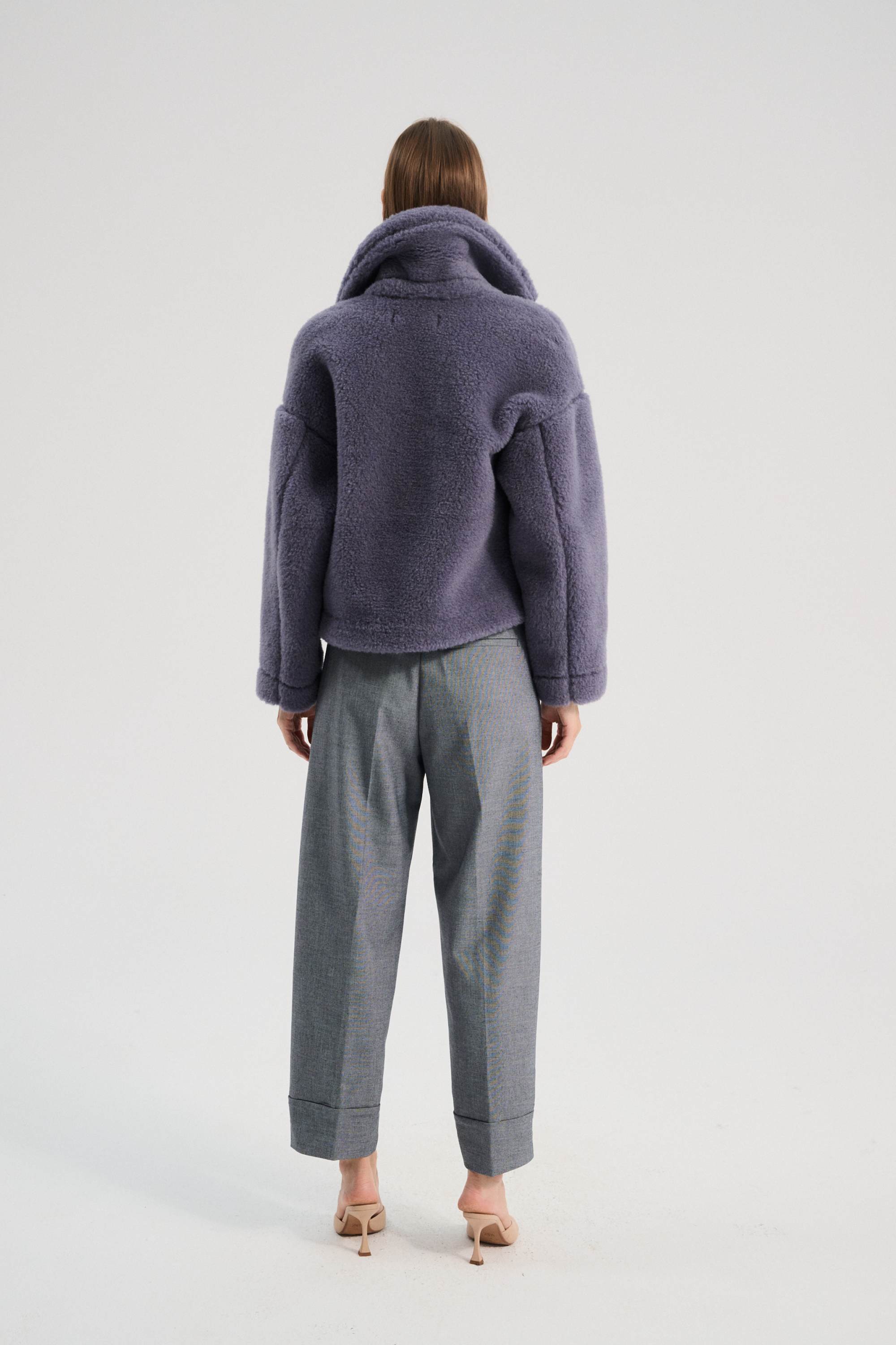 KURTKA WEŁNIANA LAZ BRUDNY FIOLET