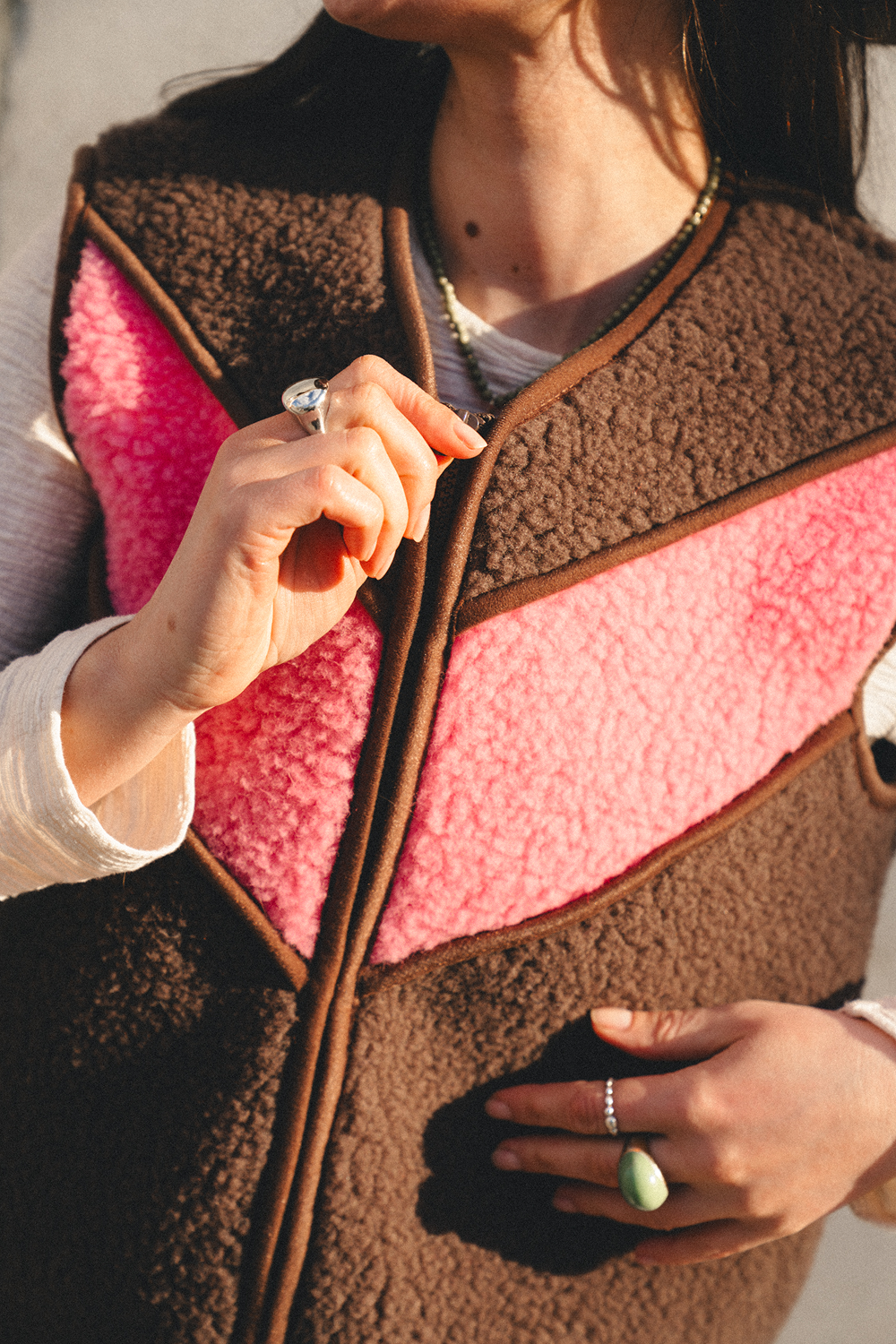 KAMIZELKA MERINO TIDE CHOCOLATE MARTINI/BUBLE GUM