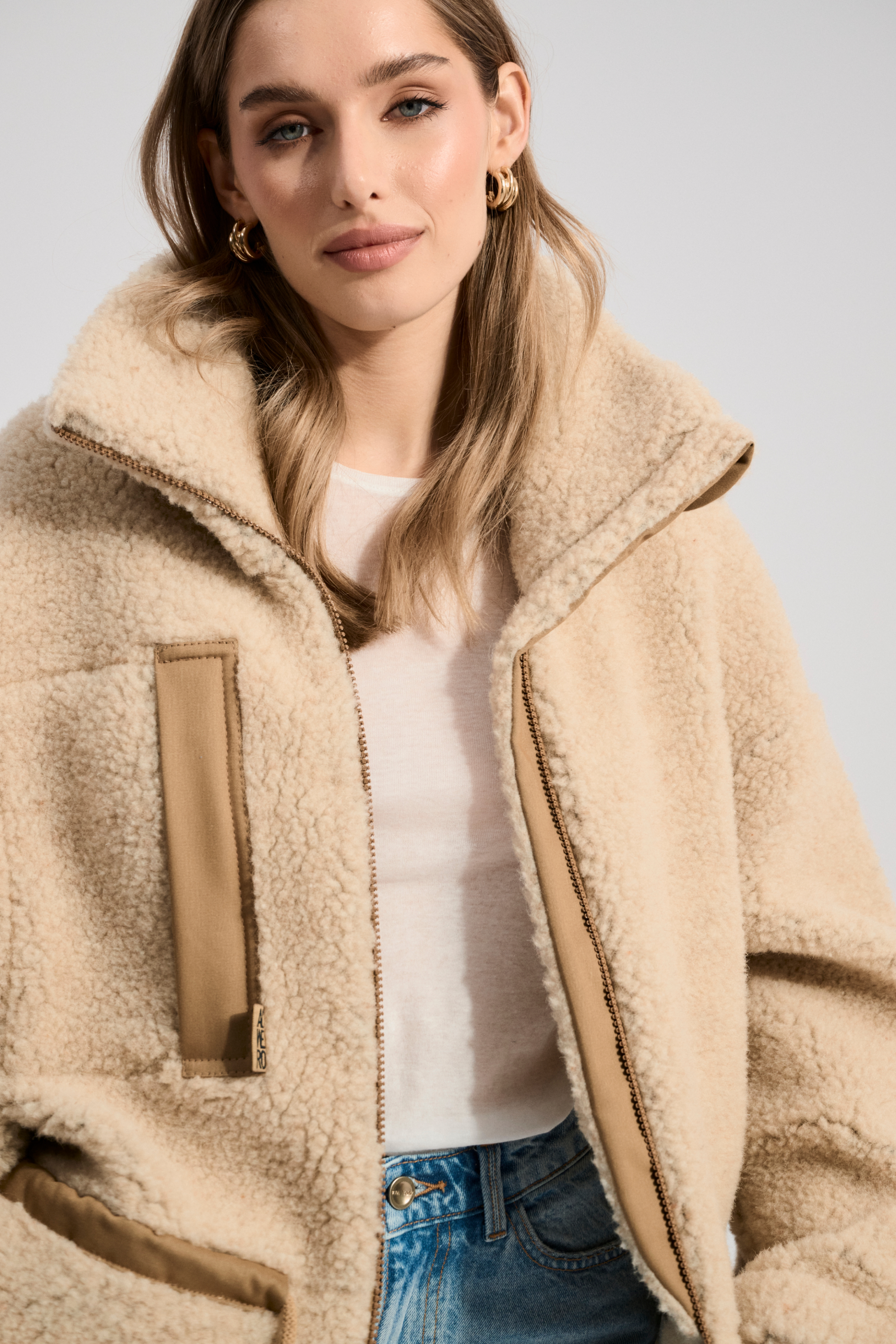 POLAR WEŁNIANY NATTA PIASKOWY BRĄZ