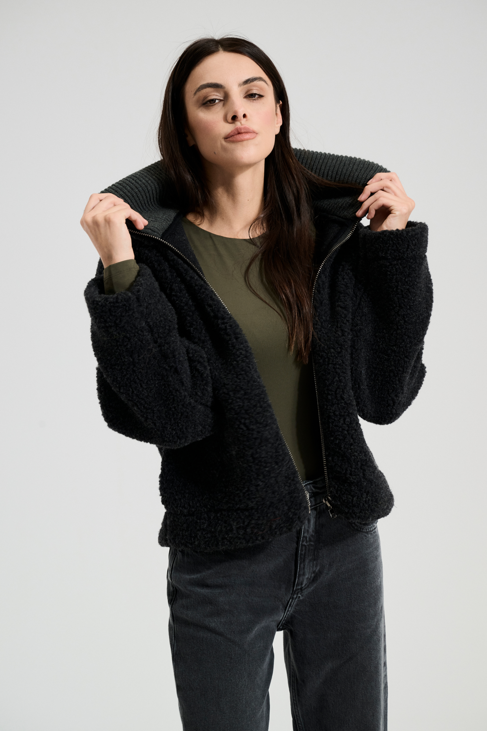 BLUZA WEŁNIANA NISEKO GŁĘBOKA CZERŃ