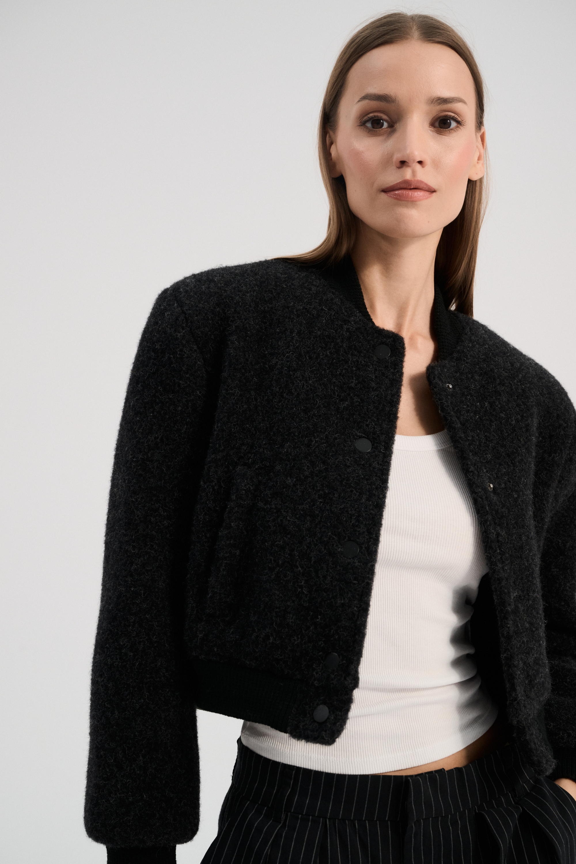 KURTKA WEŁNIANA IDA+ GŁĘBOKA CZERŃ