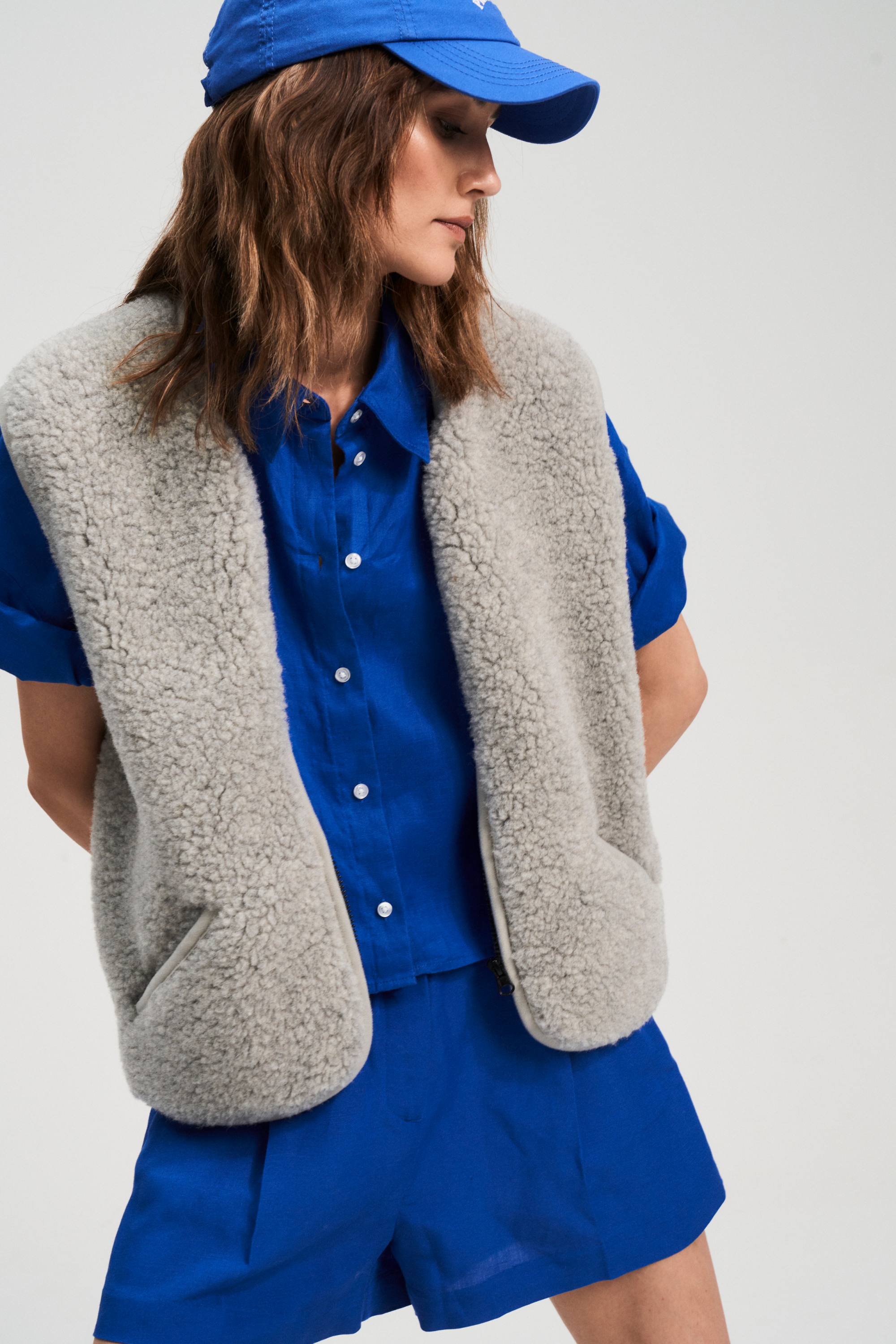 KAMIZELKA WEŁNIANA POS SREBRNY