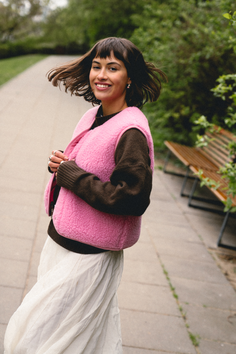 KAMIZELKA MERINO TYB BUBBLE GUM