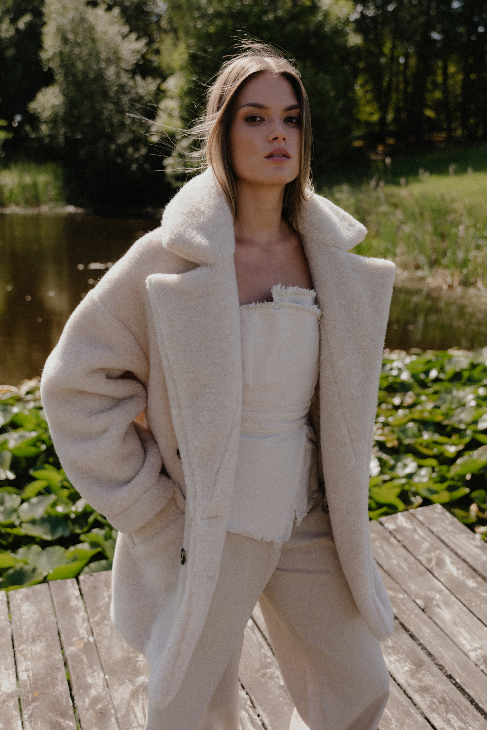 PŁASZCZ WEŁNIANY BLAM ALABASTER