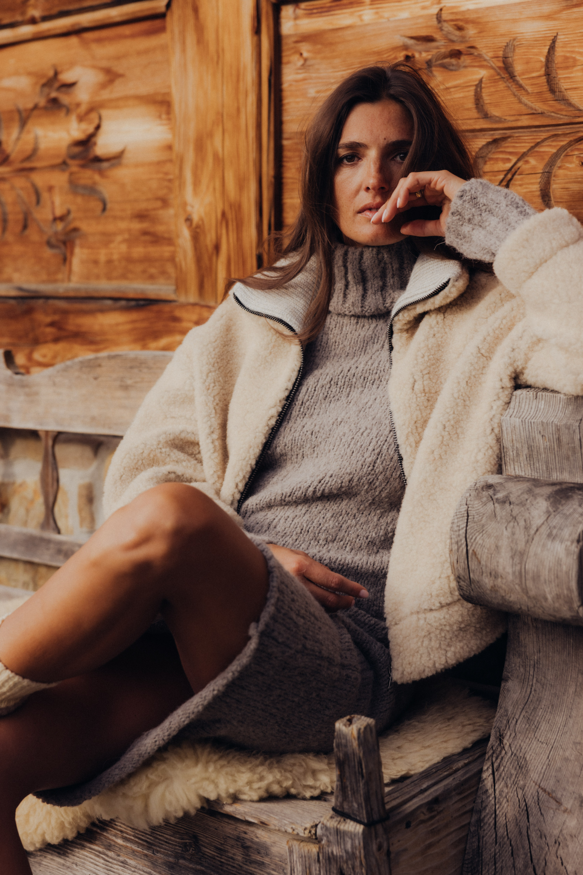 BLUZA WEŁNIANA NISEKO PIASKOWY BRĄZ
