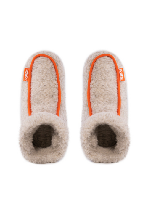 PANTOFLE WEŁNIANE MOOS POPIEL