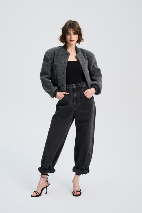 KURTKA WEŁNIANA IDA GRAFIT