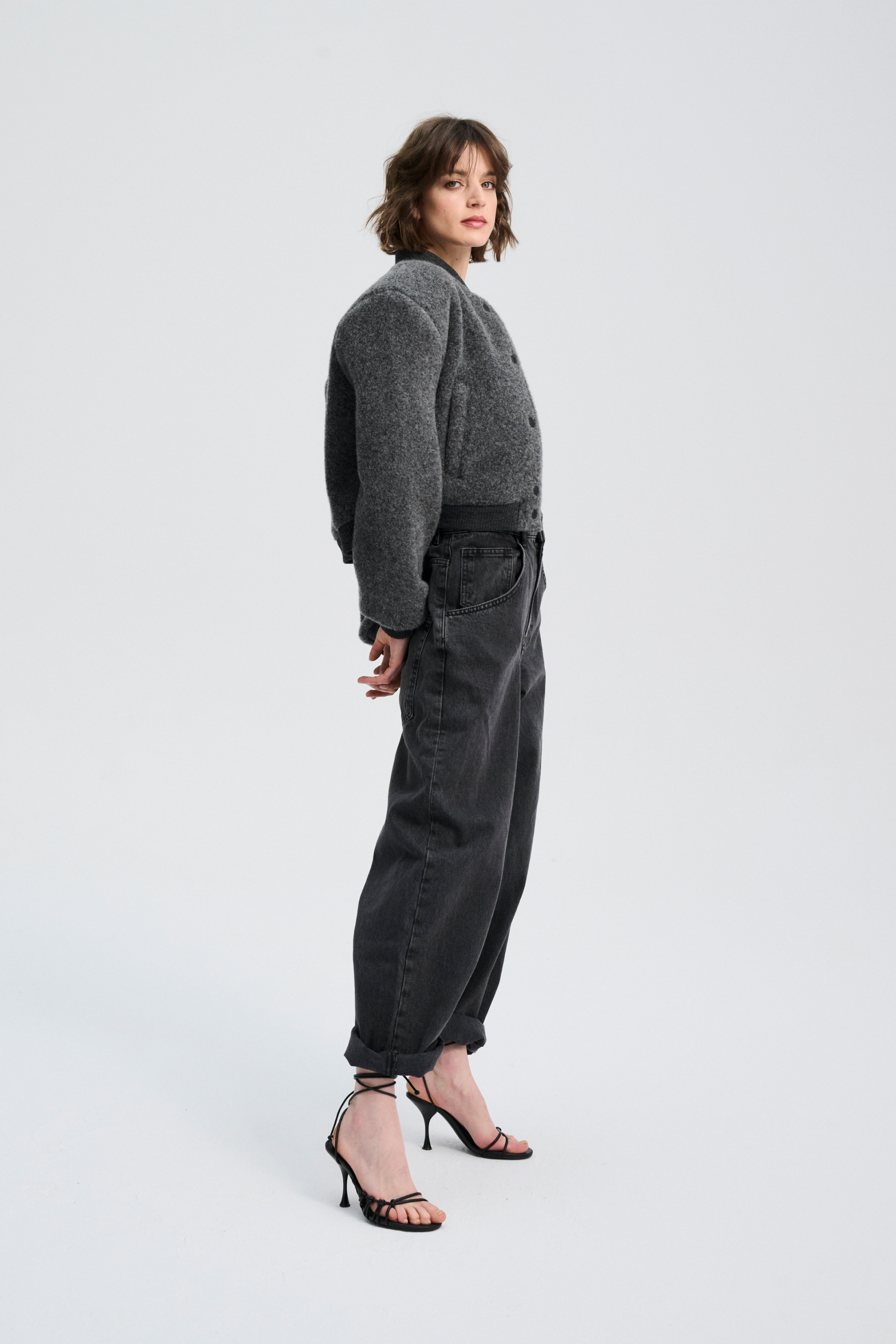 KURTKA WEŁNIANA IDA GRAFIT