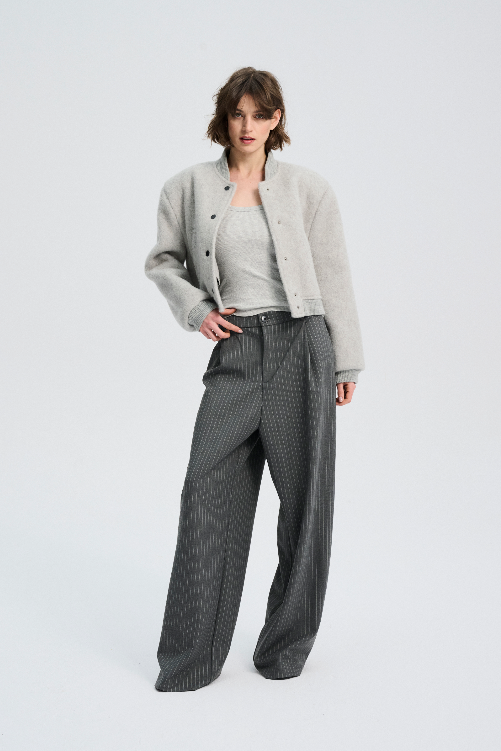 KURTKA WEŁNIANA IDA POPIEL