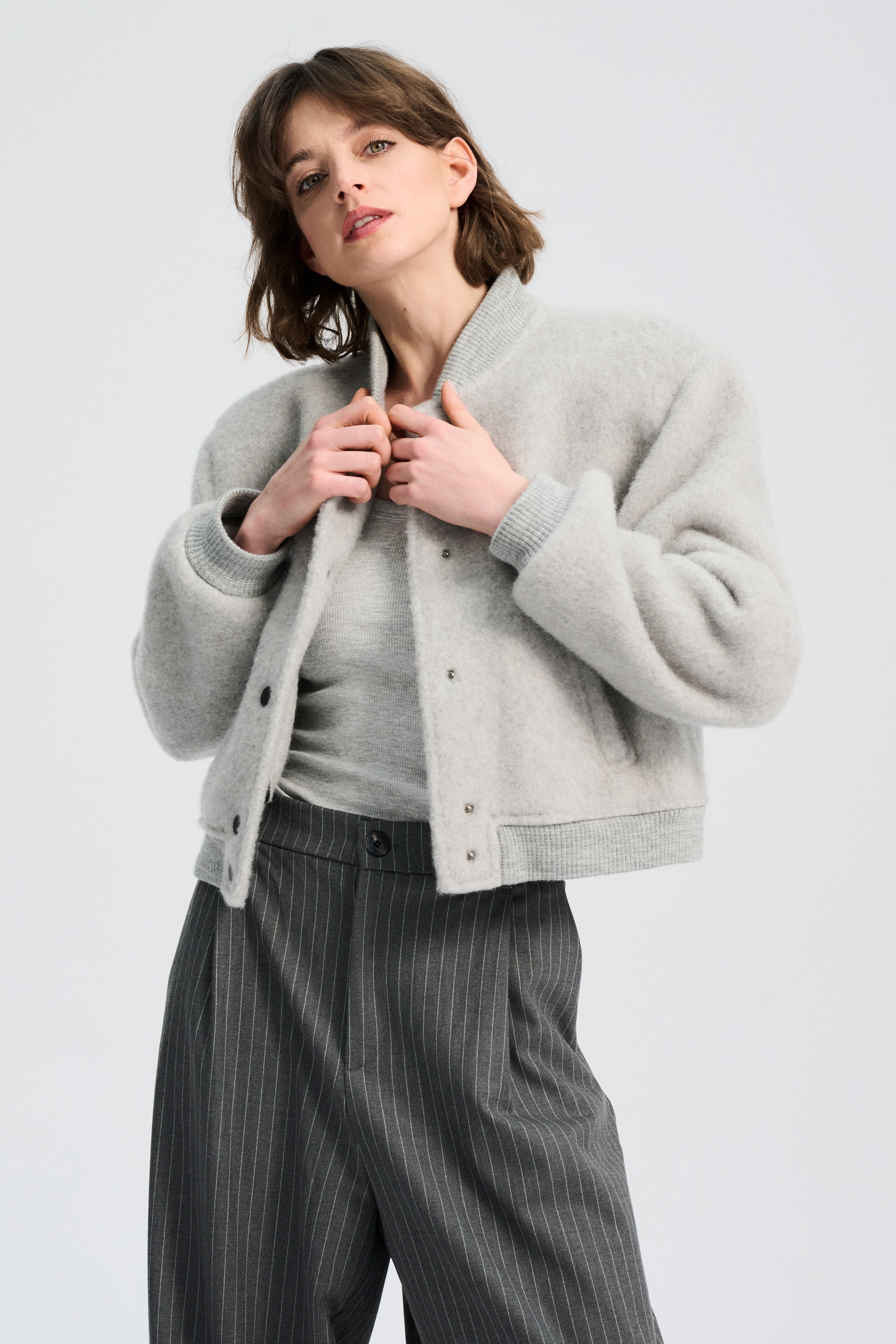 KURTKA WEŁNIANA IDA POPIEL