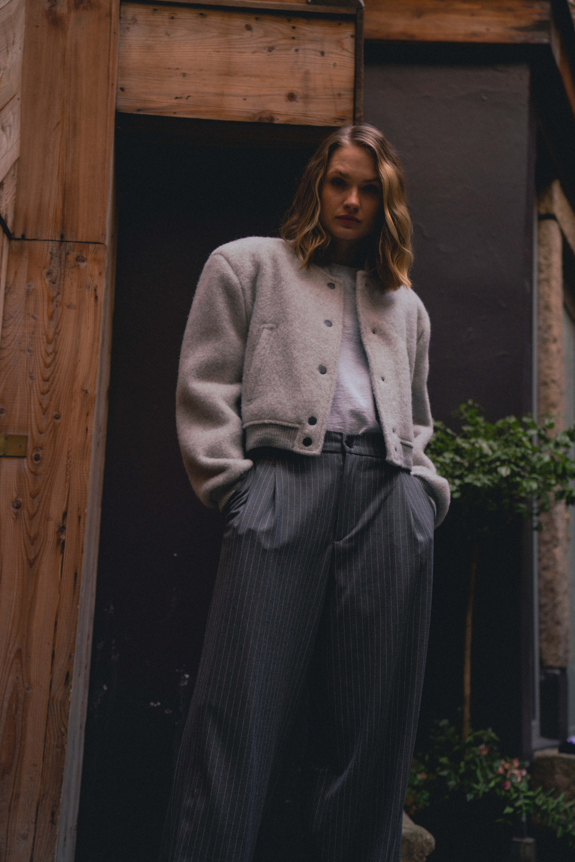 KURTKA WEŁNIANA IDA POPIEL