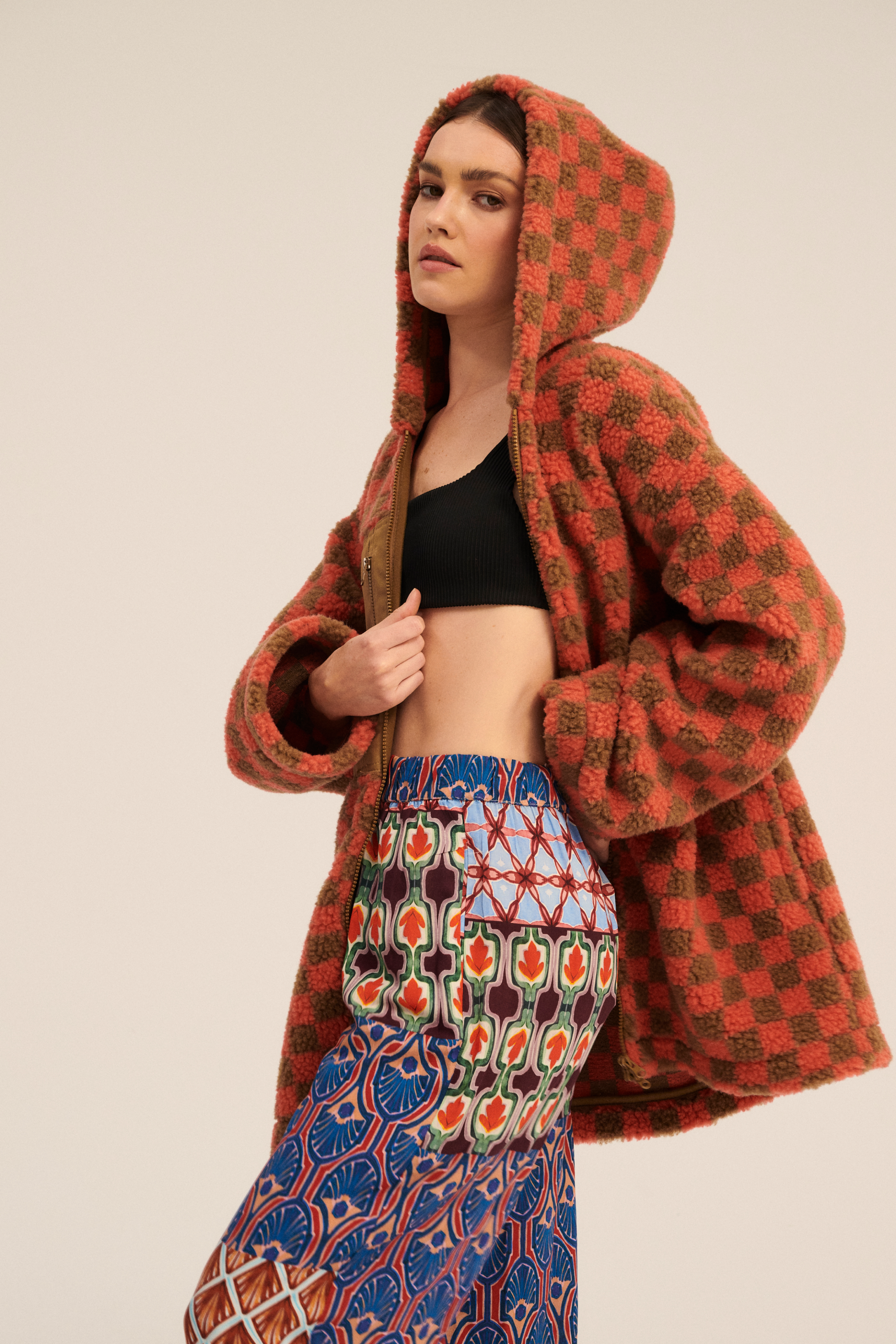 KURTKA WEŁNIANA PATA PATTERN KORAL CAMELLO