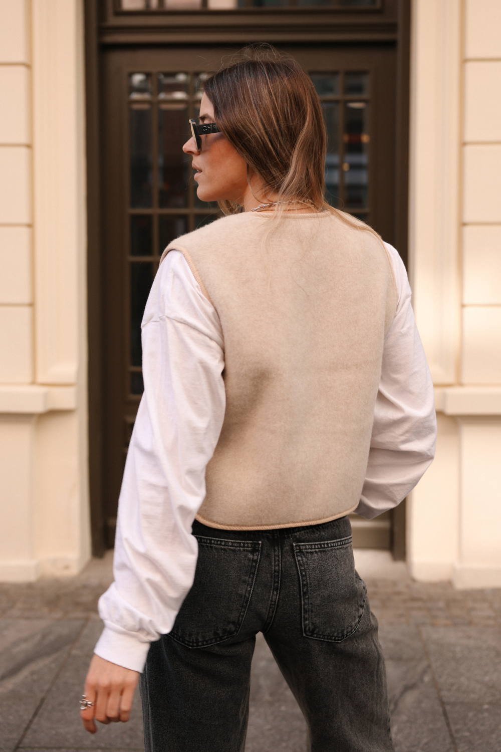 KAMIZELKA MERINO DEE FELTED BEIGE