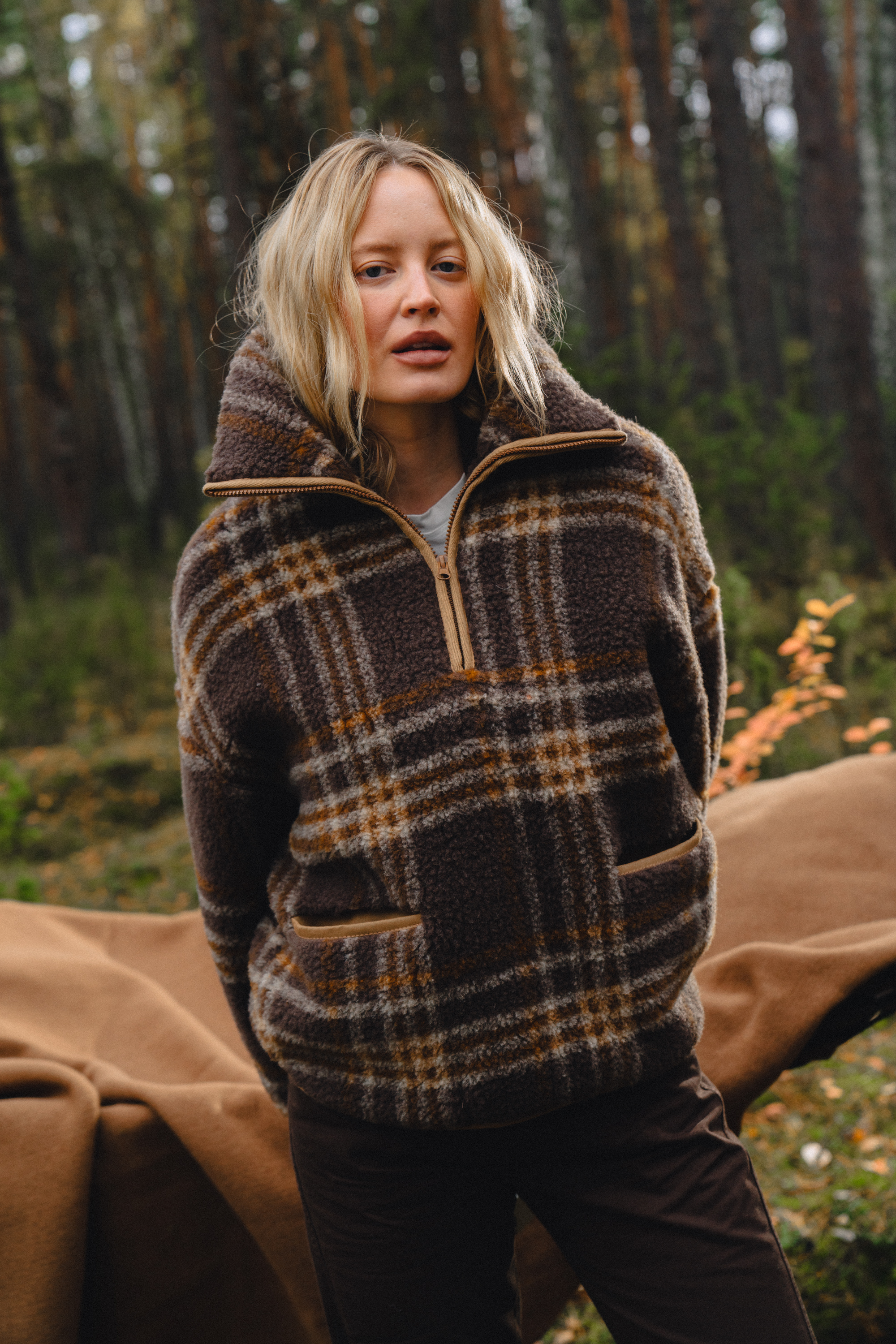 BLUZA BELIN SZKOCKI ZIMNY BRĄZ ULTRA LIGHT