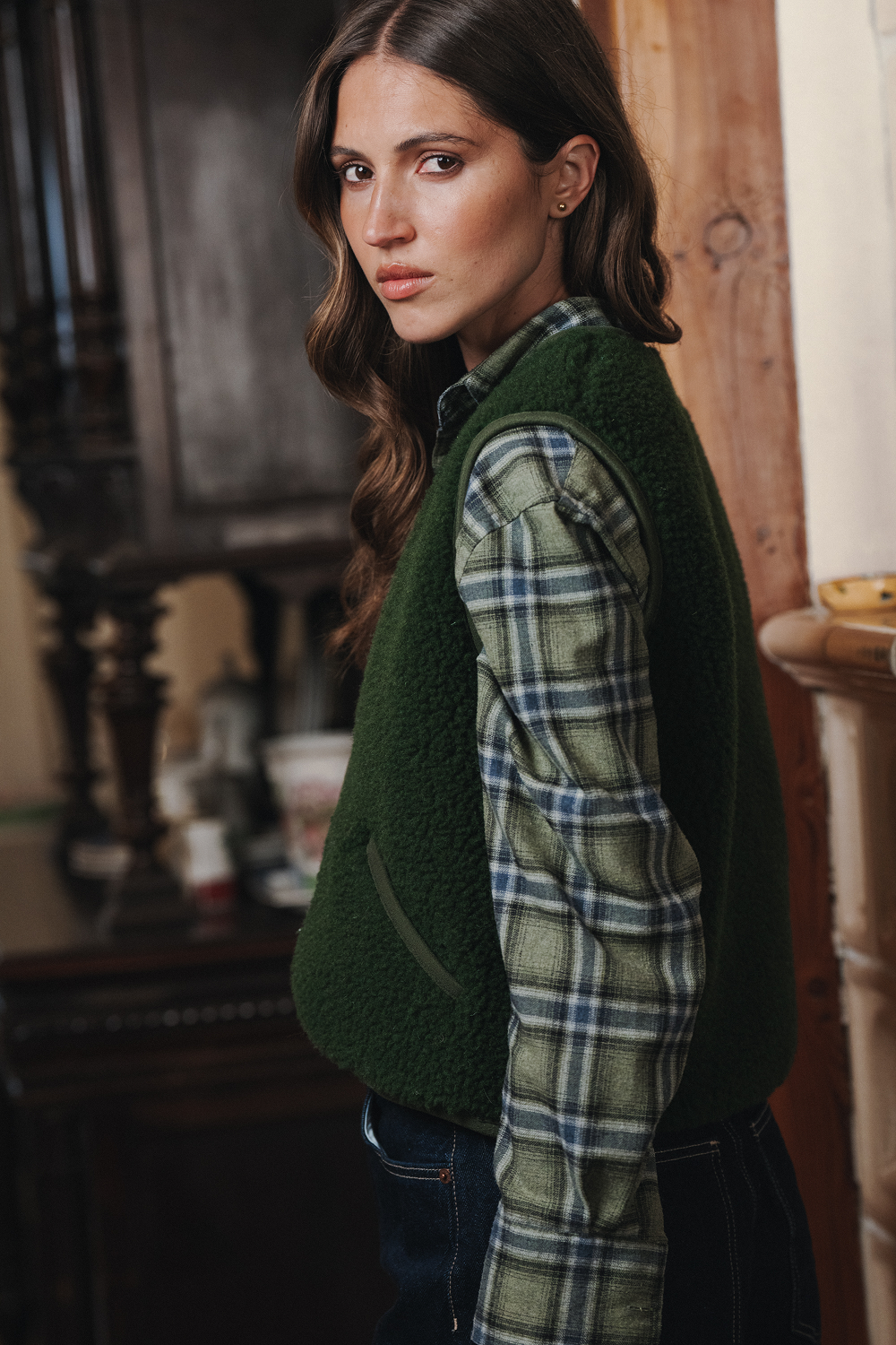 KAMIZELKA POS CIEMNA ZIELEŃ