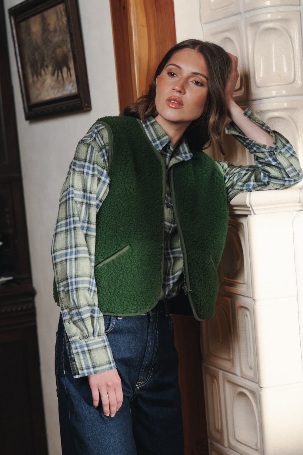 KAMIZELKA POS CIEMNA ZIELEŃ