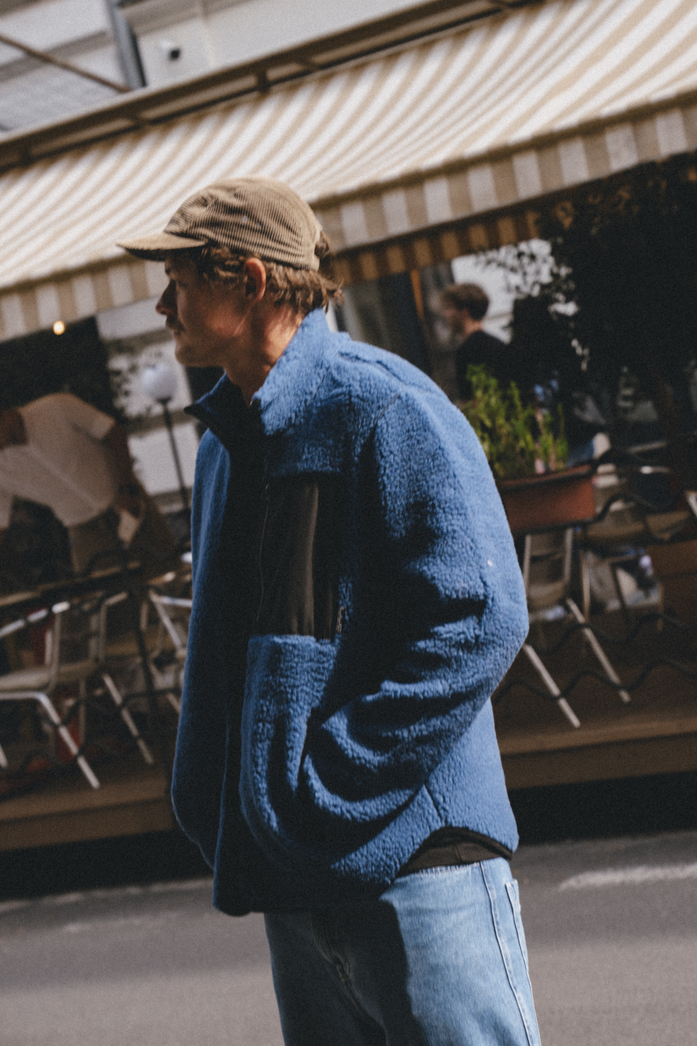 KURTKA SHERPA MEN BLUE BLUE