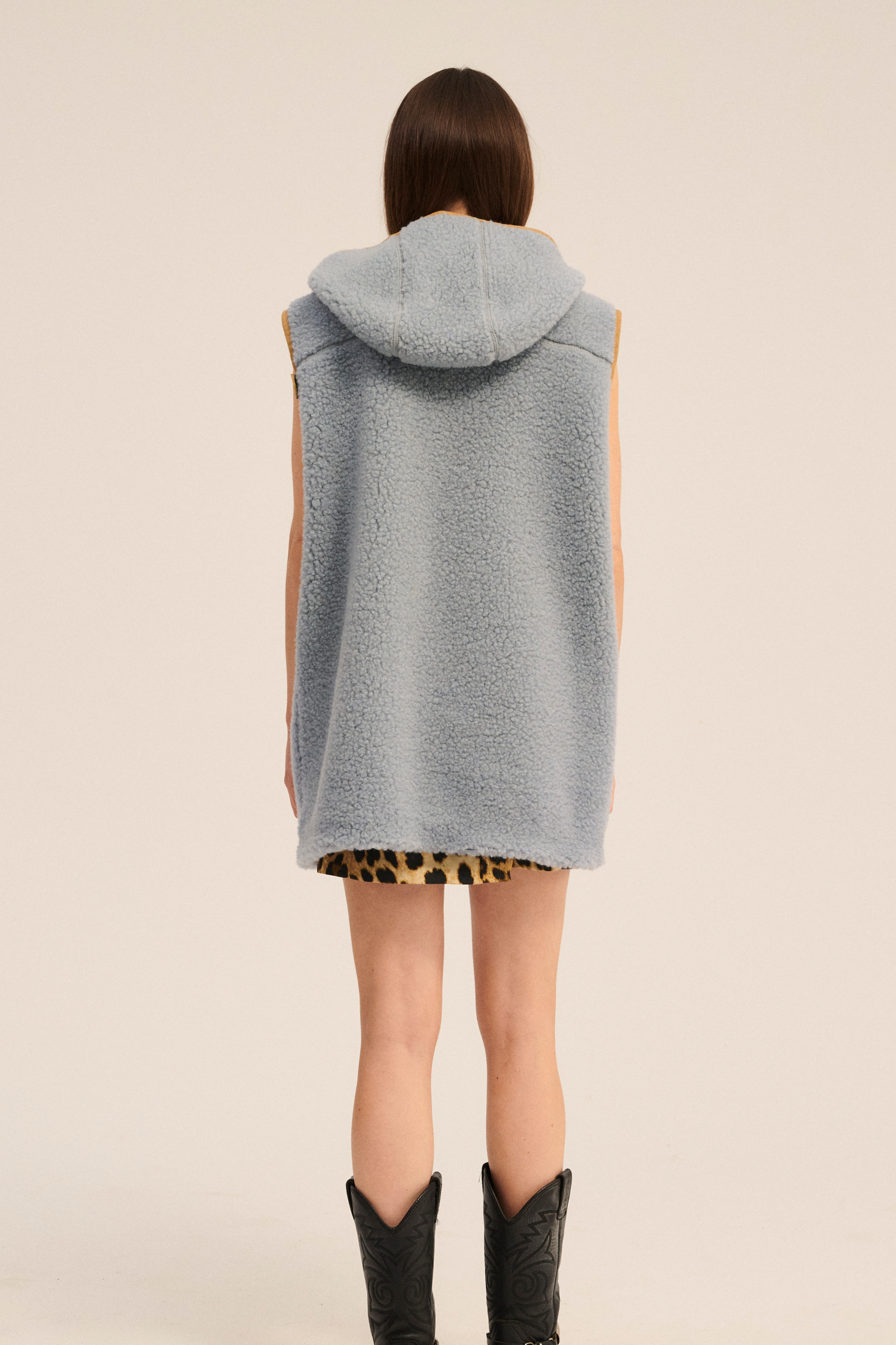 KAMIZELKA WEŁNIANA APRES LODOWY NIEBIESKI