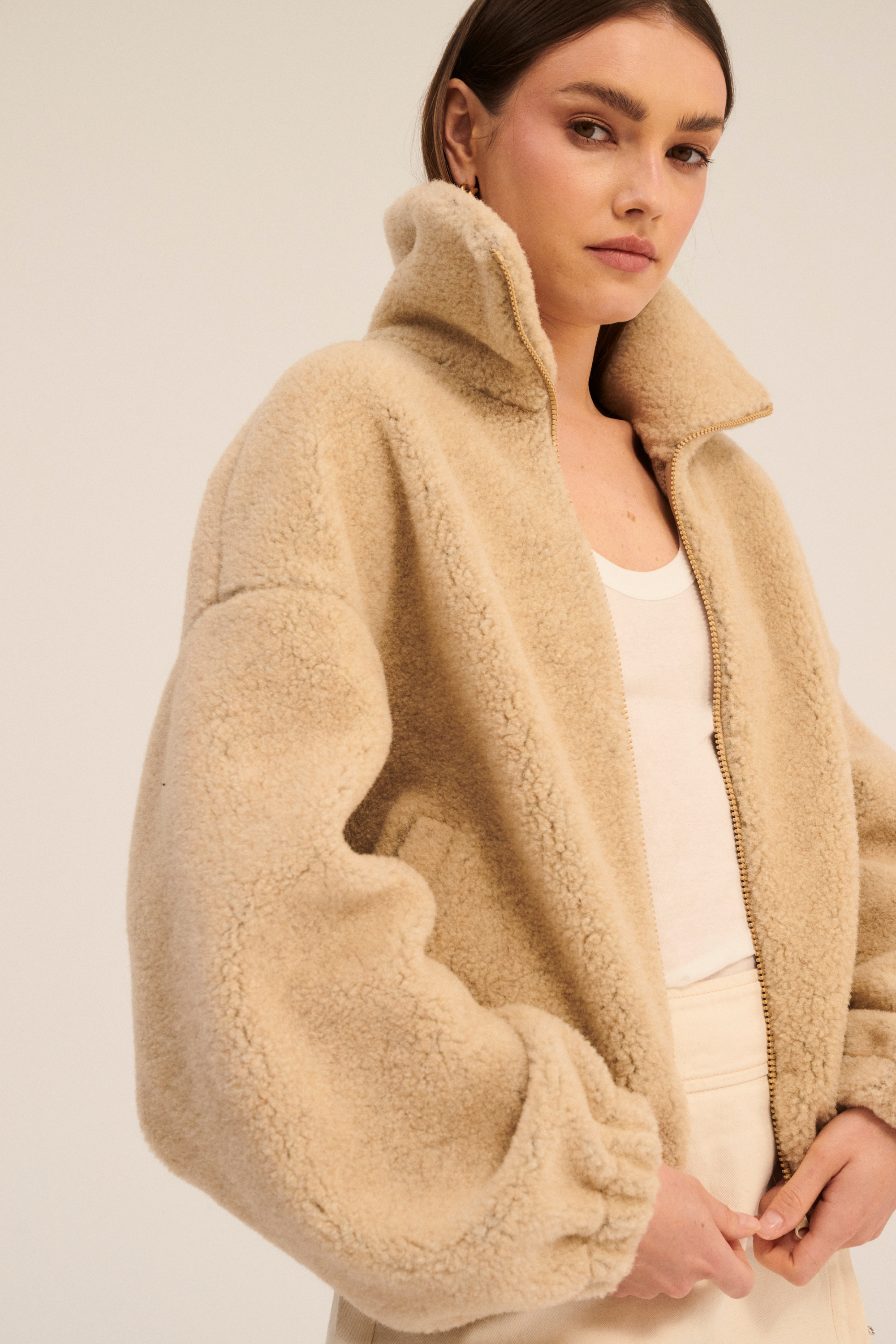 BLUZA WEŁNIANA BLANCS PIASKOWY BRĄZ