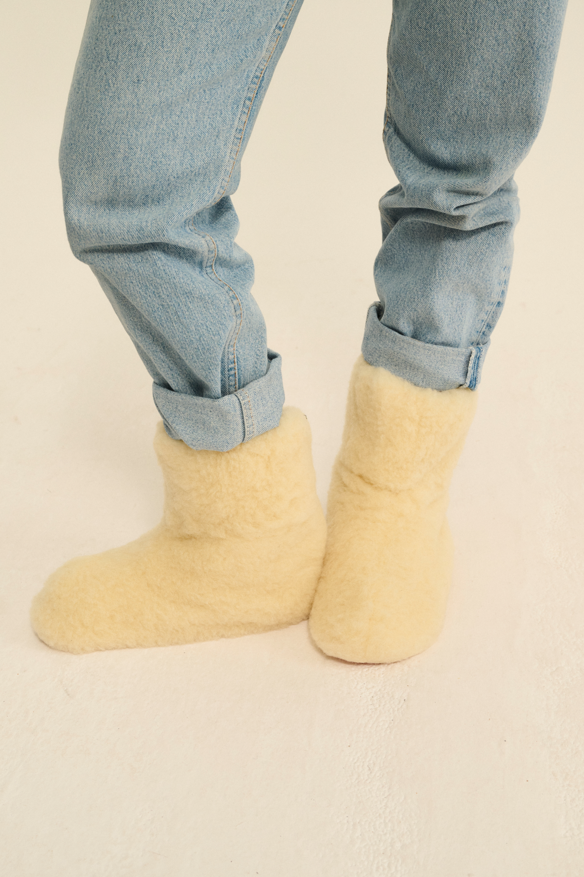 PANTOFLE WEŁNIANE SPECIALS NATURALNY