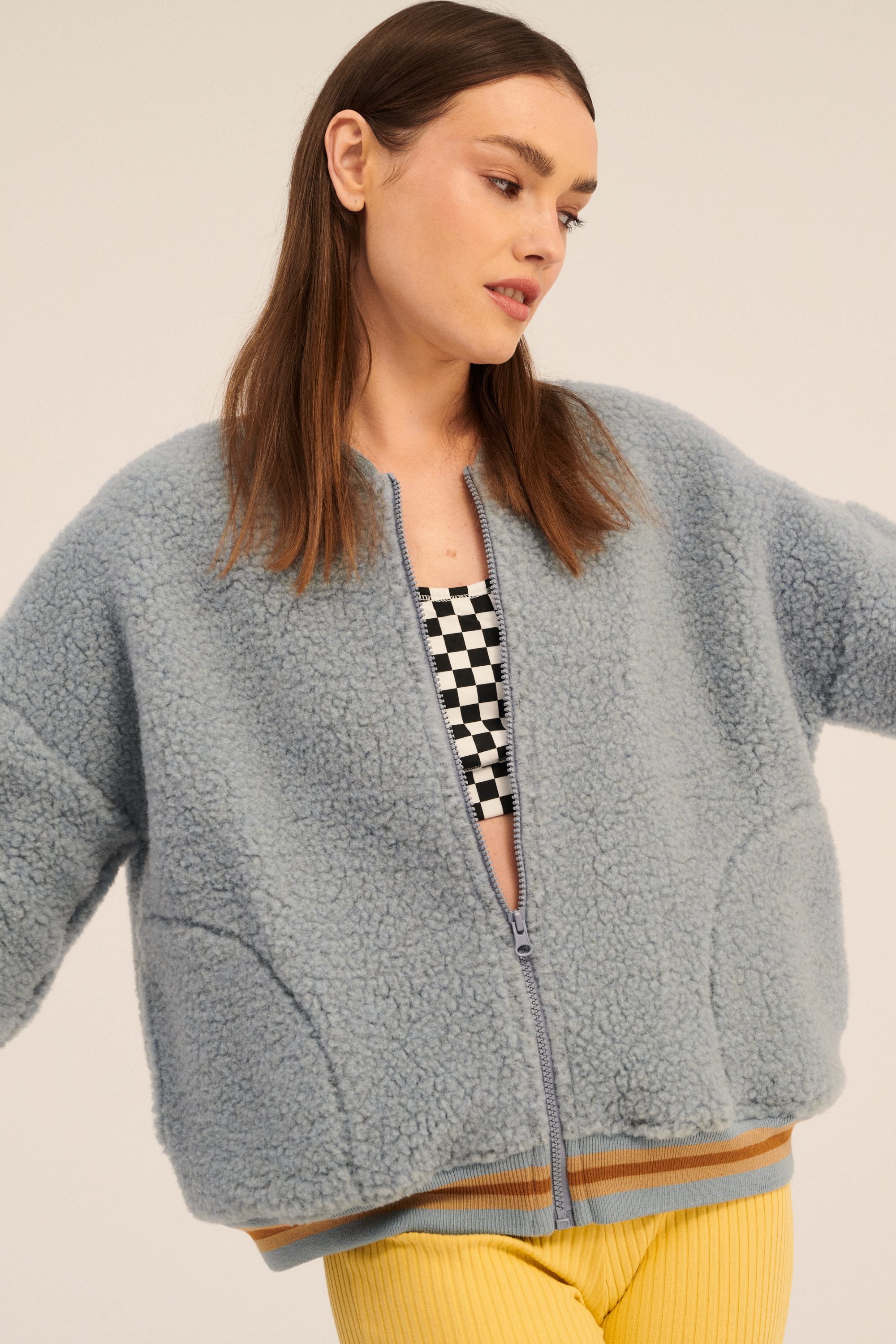 BLUZA WEŁNIANA BOOM LODOWY NIEBIESKI
