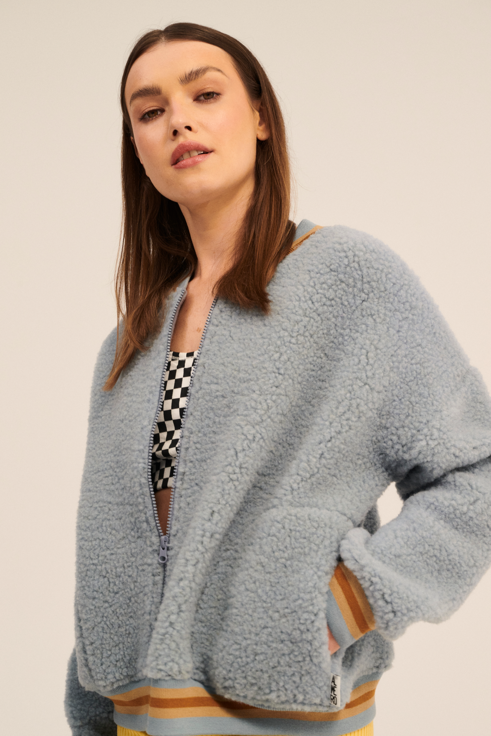 BLUZA WEŁNIANA BOOM LODOWY NIEBIESKI