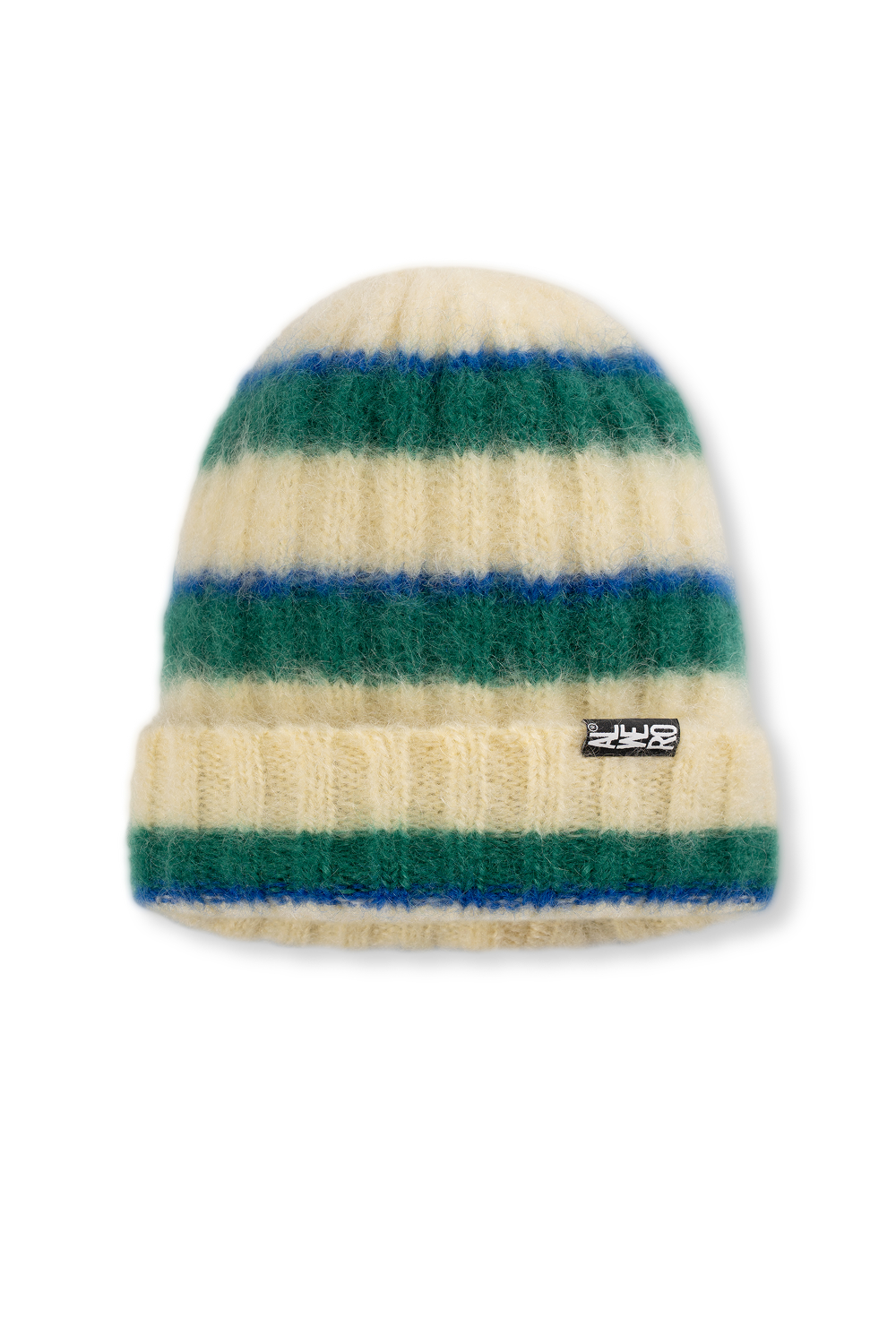 CZAPKA FLUFF ZIELONY/ ECRU