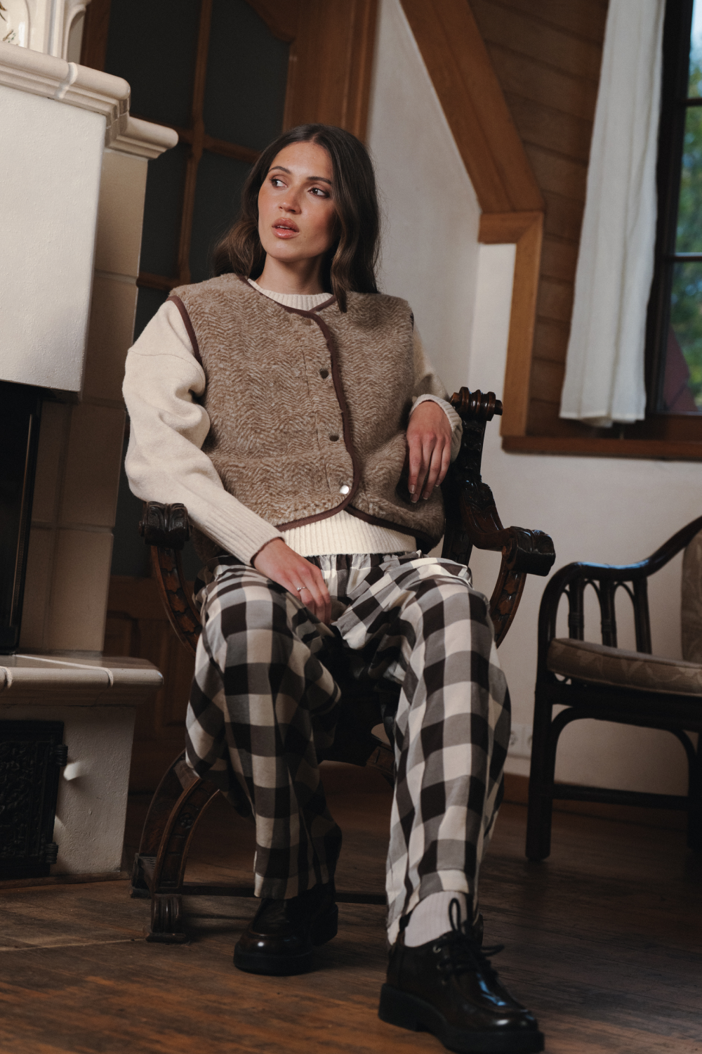 KAMIZELKA TYB VS PATTERN JODEŁKA KARMEL