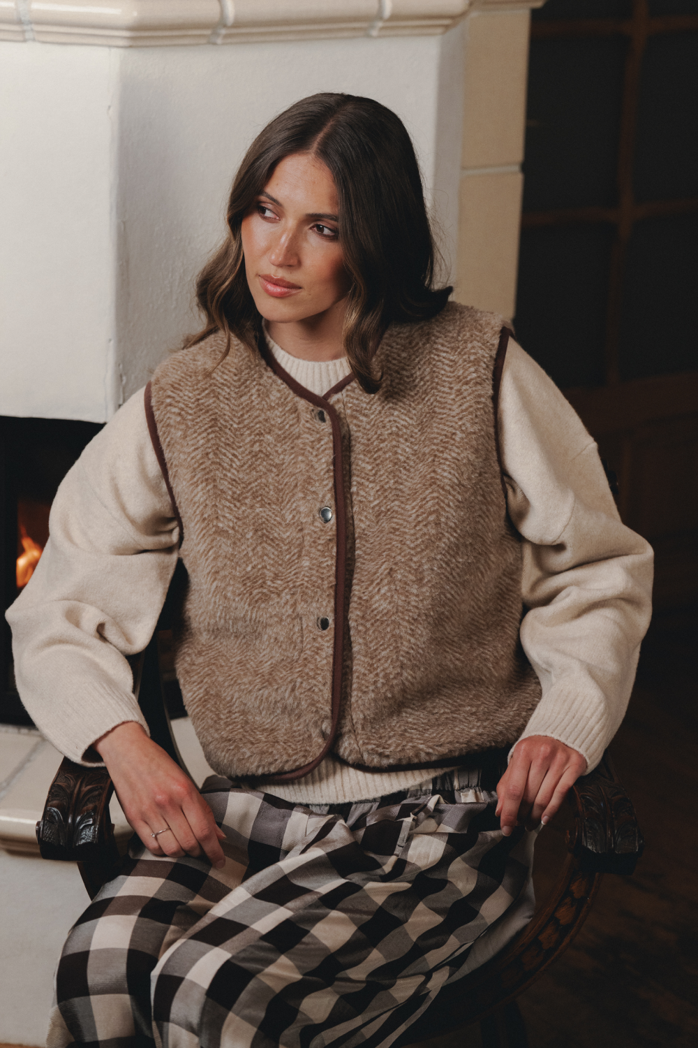 KAMIZELKA TYB VS PATTERN JODEŁKA KARMEL