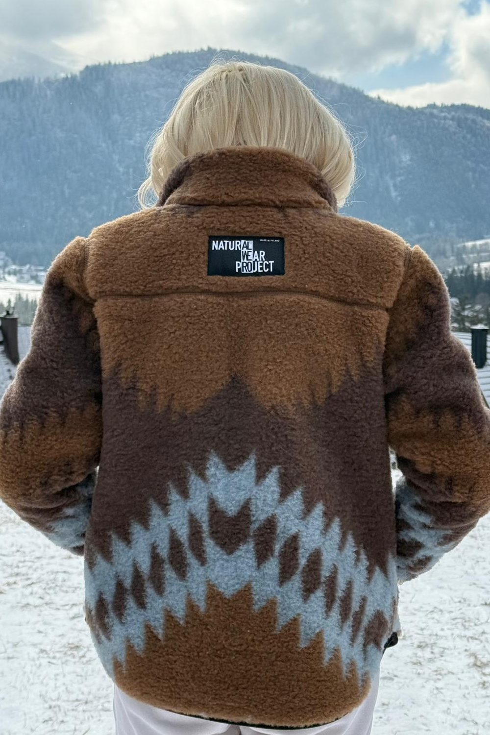 KURTKA SHERPA PATTERN AZTEC LODOWY