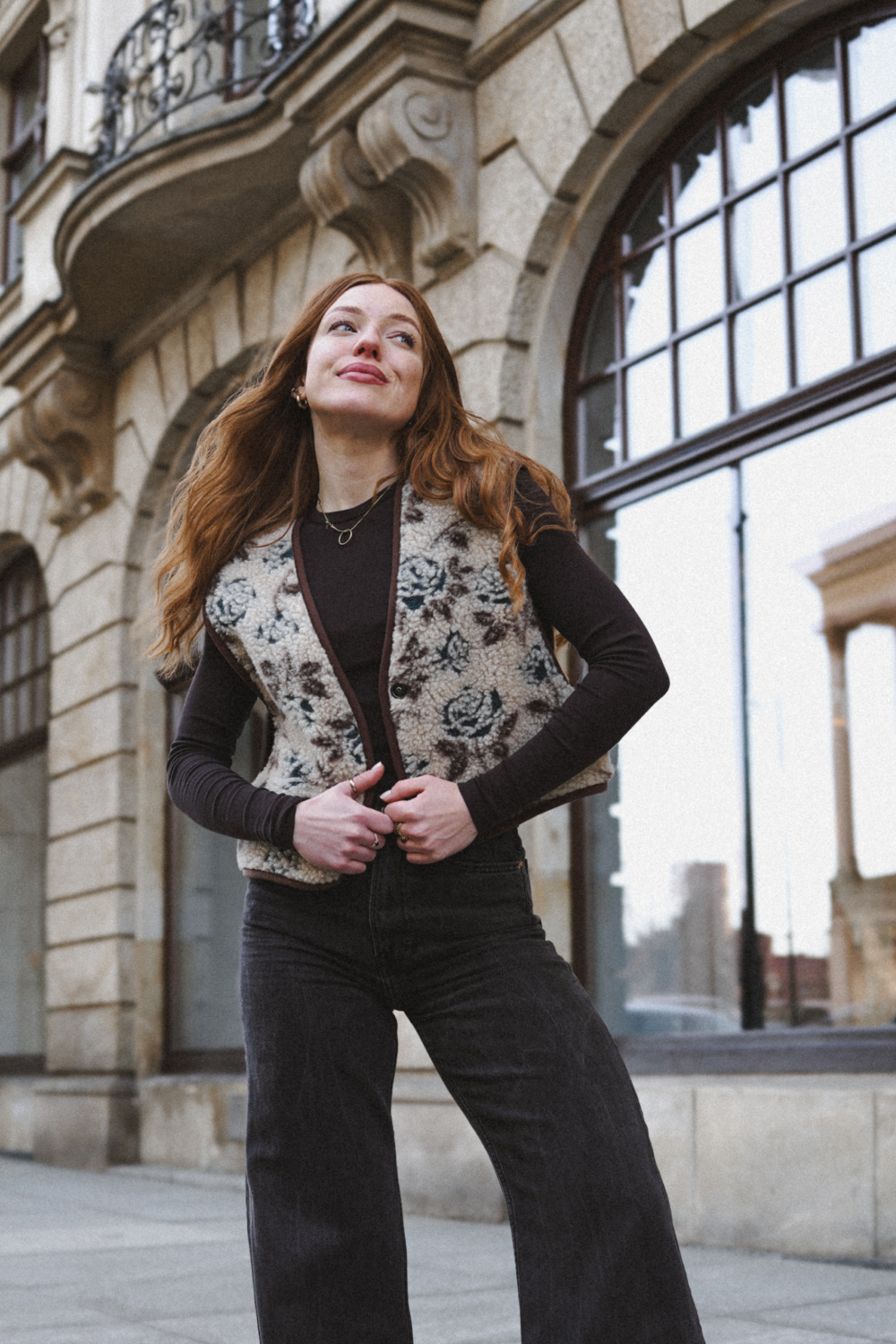 KAMIZELKA PIU LOOP OLD ROSE TEAL