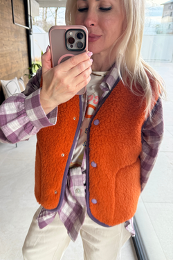 KAMIZELKA MERINO SUR VS MANDARYNKA