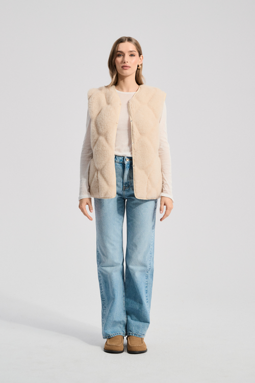 KAMIZELKA MERINO LIL BEŻ 3D