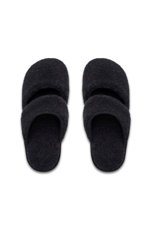 PANTOFLE WEŁNIANE BUBU CZARNY