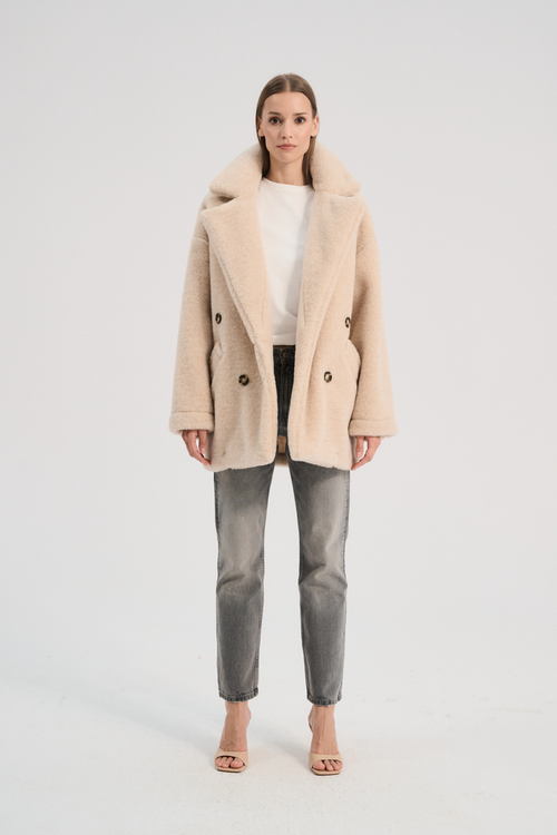 PŁASZCZ WEŁNIANY BLAM ALABASTER