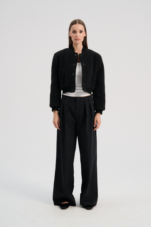 KURTKA WEŁNIANA IDA+ GŁĘBOKA CZERŃ