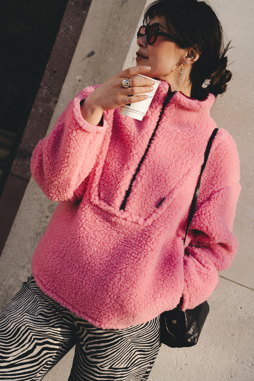 BLUZA POLAR MERINO ORA BUBBLE GUM/ BEET