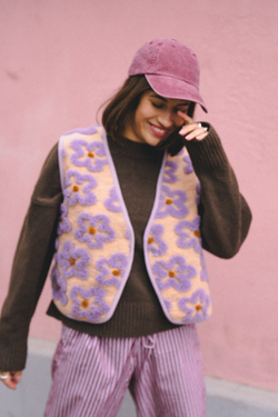 KAMIZELKA MERINO AMA FLOWS APRICOT