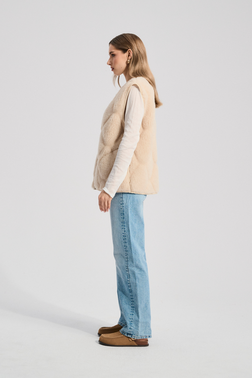 KAMIZELKA MERINO LIL BEŻ 3D