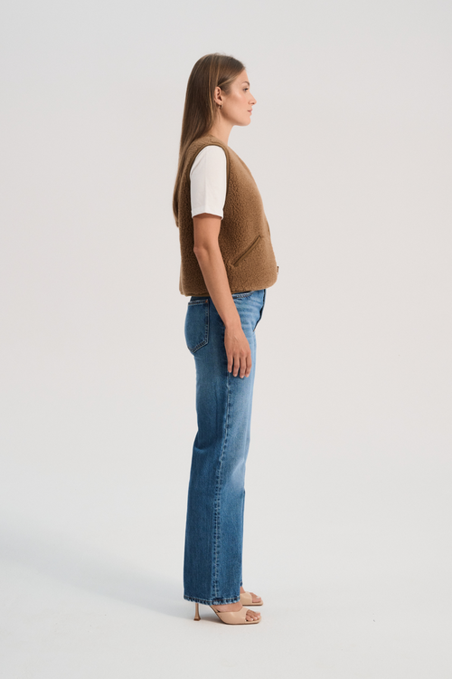 KAMIZELKA WEŁNIANA POS BRĄZOWY MIŚ