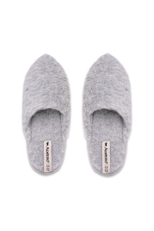 PANTOFLE WEŁNIANE  LU SREBRNE