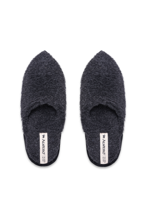 PANTOFLE WEŁNIANE  LU GŁĘBOKA CZERŃ