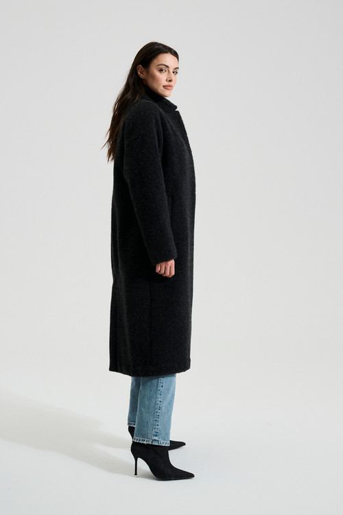 PŁASZCZ WEŁNIANY TELLU CZARNY